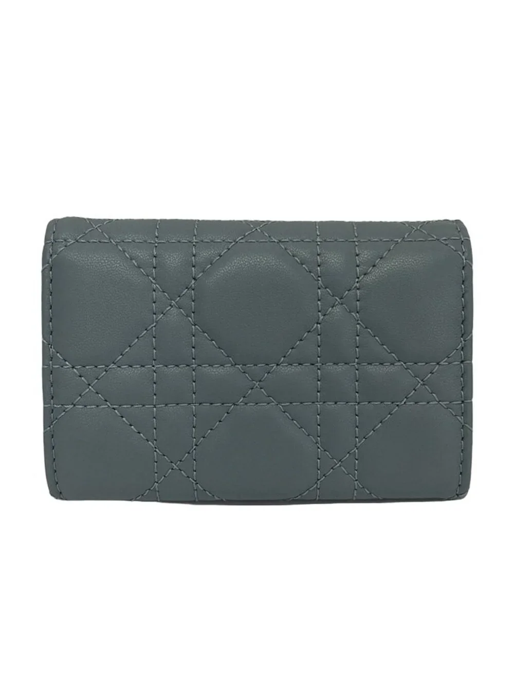 Dior Coin Case My Glycine Wallet Blue Gray Leather